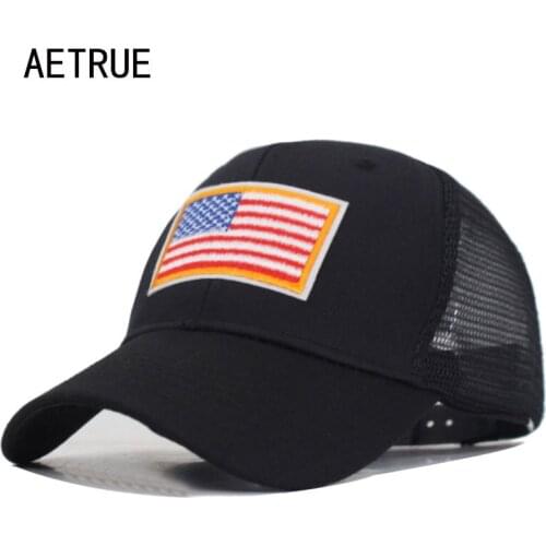 AETRUE High Quality USA Flag Baseball Cap Men Women Eagle Dad Hats For Men Bone Outdoor Casual Sun Golf Trucker Snapback Caps