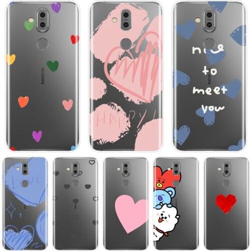 Case For Nokia 4.2 3.2 Cute Heart Kawaii Love Funny Pink Soft Silicone Back Cover For Nokia 2.1 3.1 5.1 6.1 7.1 Plus Phone Case