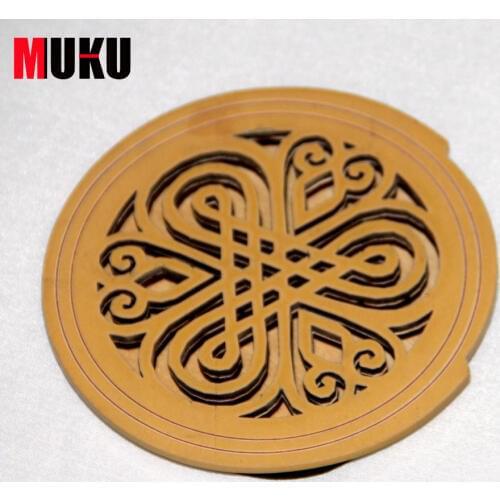 Wood SoundHole Cover Block Plug Screeching Halt for 40 "/ 41" EQ Acoustic Guitar Black / Brown Guitar Parts & Accessories