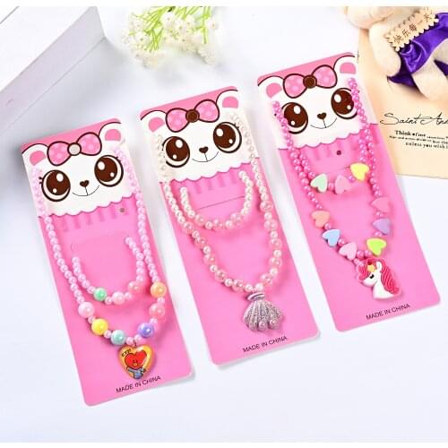 Childrens Necklaces Female Unicorn Cartoon Princess Jewelry Girls Bracelets Baby Accessories Kids Jewelry Gifts