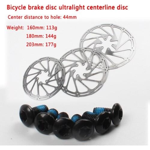 High quality MTB/road bike disc brake/bicycle brake disc, 44mm centerline 160mm 180mm 203mm brake disc accessories, with 6 screw