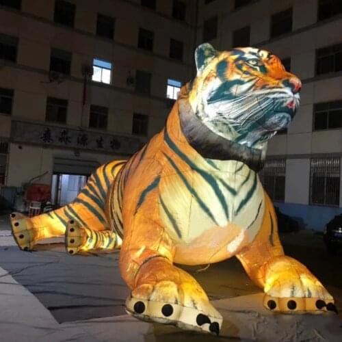 Customized Lying Giant Inflatable Tiger Air Model Cartoon Animal Toy for Zoom Playground Yard Decoration