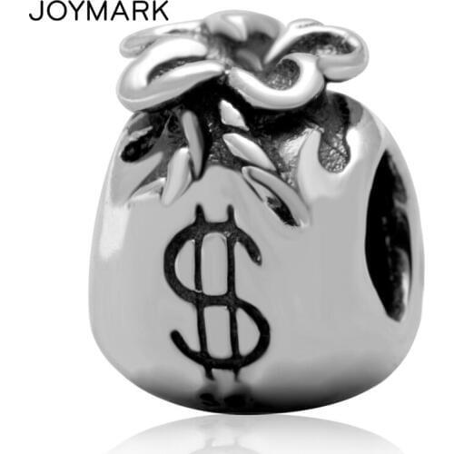 JOYMARK Dollars Purse Retro Tone Authentic 925 Sterling Silver Beads For DIY European Charm Bracelets Necklaces Jewelry SAPB3156