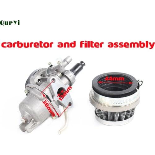 Carburetor Carb Carby + Steel 44mm Air Filter for 47cc 49cc Mini Moto Dirt Pocket Bike ATV Quad Minimoto Minicro