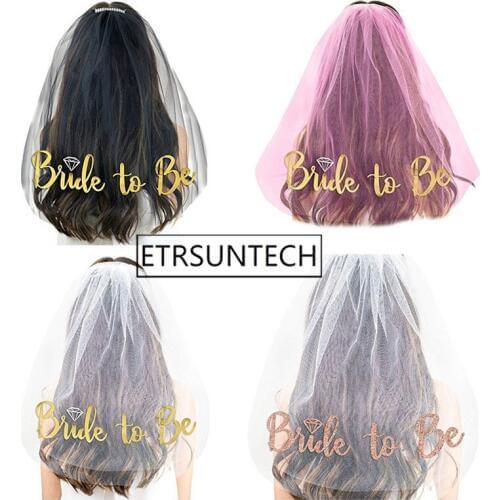 100pcs Creative Bachelorette Party Supplies Veil Bride To Be Gilded Bridal Shower Wedding Decoration Hen Party