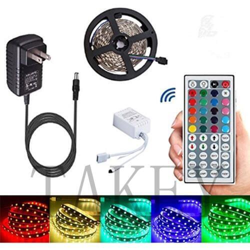 10M 5M 5050 RGB 60 LED strip light waterproof led light 10M flexible rgb diode led tape set+Remote Control+Power Adapter