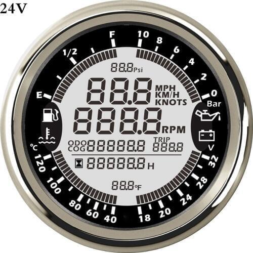 Multifunctional GPS Speedometer for Car Boat Digital Speed Gauge Meter rpm REV Counter Tachometer Fuel Level Oil Pressure 10bar