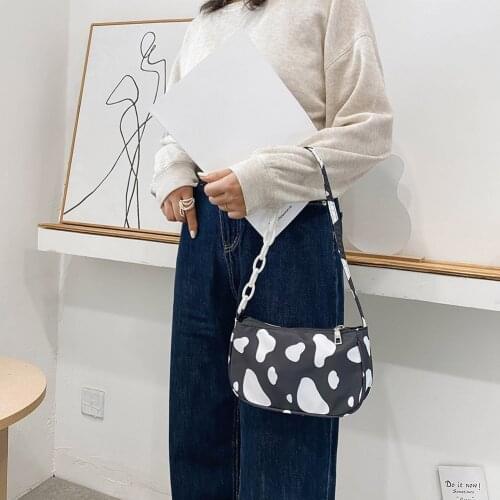 Fashion Design Crossbody Bag Cow Pattern Women Shoulder Bags Small Cute Messenger Bag Cool Girls Tote Original PU Handbags