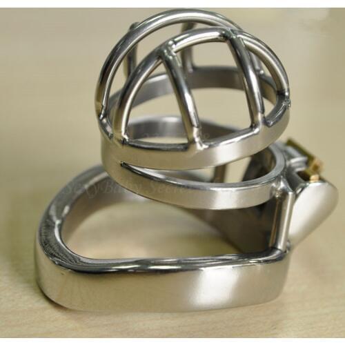 Stainless Steel Male Chastity Device Lockable Cock Cage,Penis Rings,Short Chastity Belt,Restraint Bondage Sex Toys For Men