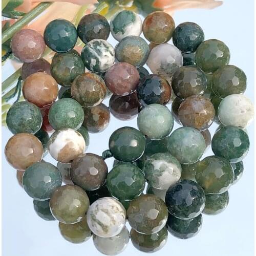 Natural Faceted Indian Agates Onyx Stone Loose Spacer Beads for Jewelry Making DIY Bracelet Necklace Strand 15"Strand 6/8/10mm