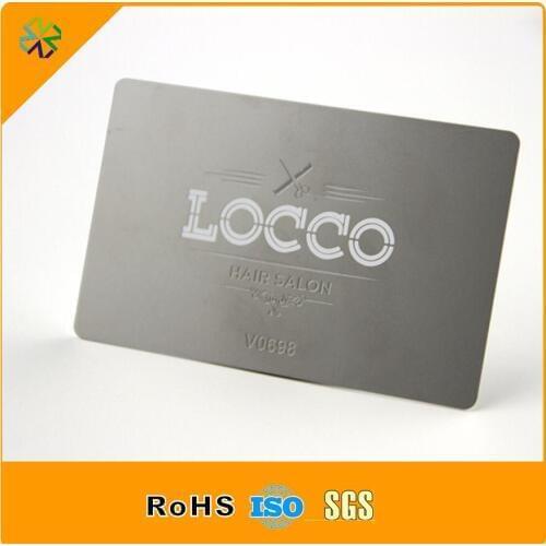 Stainless steel customized logo die cutting matt black business metal card