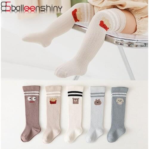 Balleenshiny New Autumn Baby Girls Socks Boys Kids Spring Autumn Cotton Breathable Keep Warm Knee High Long Socks For Children