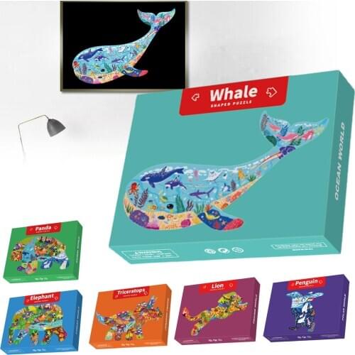 Cartoon Animal Pattern Assembling Educational Toys DIY Kids Jigsaw Kit Pzzle Mntessori Kids Educational Toys for Children Gift