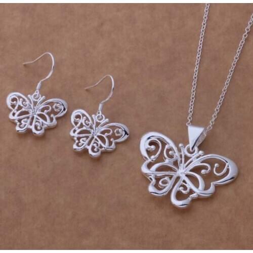 Silver plated Jewelry Sets Earring 507 + Necklace 153 /axxajpea dwvamoca AS359