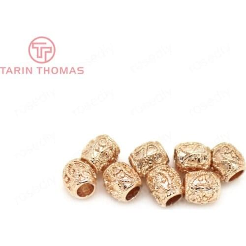10PCS 5.5x5MM 24K Champagne Gold Color Plated Brass Oval Spacer Beads Bracelet Beads High Quality Diy Jewelry Accessories