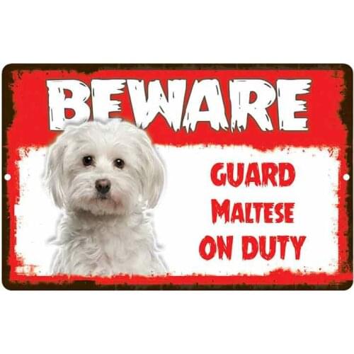 Warning Car Sticker Beware Guard Maltese on Duty Dog Automobiles Motorcycles Exterior Accessories Decals for Honda Lada 13cm*9cm