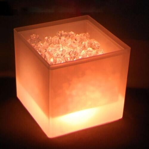 Durable LED Double-layer Square Ice Bucket Bar Ice Wine Trough Water Holder