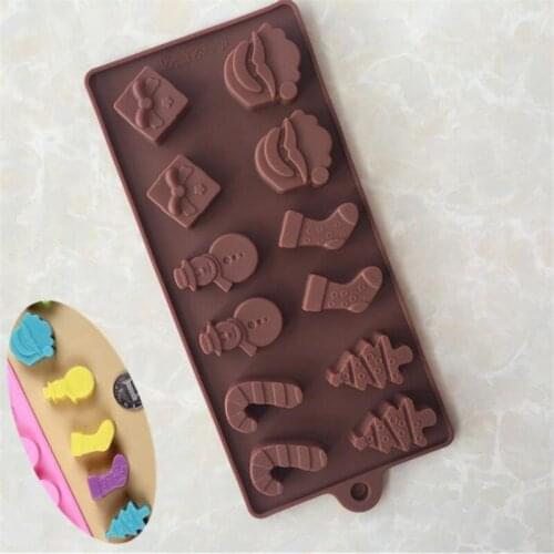 Christmas Tree Wand Sock Snowman DIY Baking Mould Fondant Cake Silicone Molds Cake Chocolate Molds