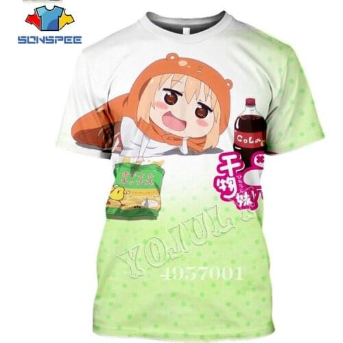 SONSPEE New Anime Himouto! Umaru-chan 3D Print Unisex Casual Tee Harajuku Short Sleeve Oversized T-shirt Streetwear Fashion Men