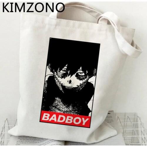 My Hero Academia Todoroki Dabi Bakugou Boku No Hero Academia shopping bag reusable shopper cotton shopper bag shoping sac toile
