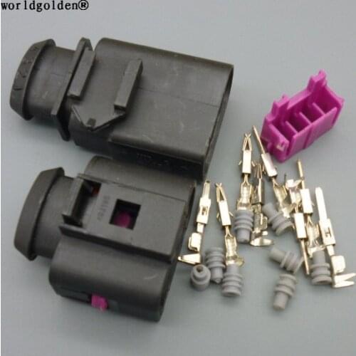 Worldgolden 4 Pin 1J0973804 1J0973704 Female Male 1.5mm Auto Temp Sensor Plug Deflation Valve Plug Connector For VW