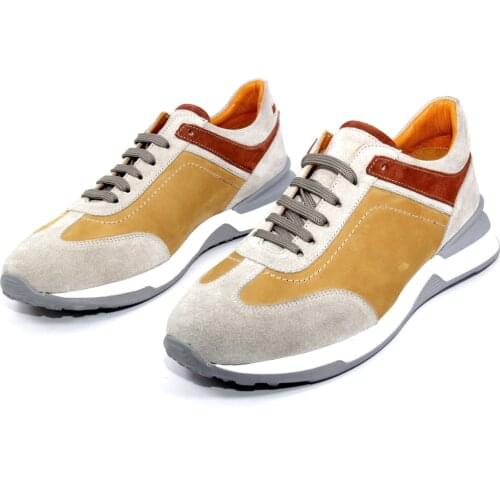 Beige Gray Rust Mustard Pantone Yellow Summer Trend Handmade Fashion Sport Shoes, Real Suede Nubuk Leather, Lightweight Sole