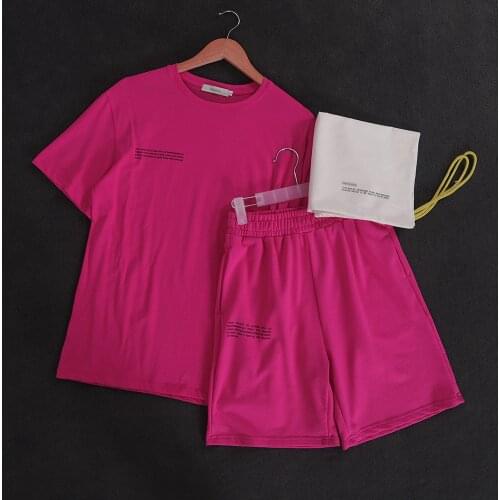 Womens tshirts short sleeve crewneck tees summer tops loose fit athletic long sweat shorts two piece sets lounge workout outfits