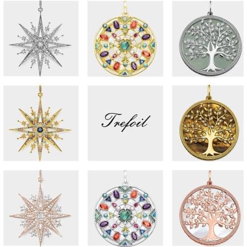 Pendant Royalty Star,2020 Summer Brand New Fashion Jewelry Bohemia 925 Sterling Silver Europe Gift For Women Girls Fit Necklace