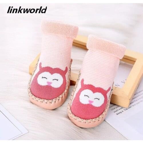 1 Pair 0-3 Years Baby Boy Spring Socks Baby Girl Floor Cotton Shoes With Rubber Soles Toddler Anti-Slip Sock Spring Newborn Gift