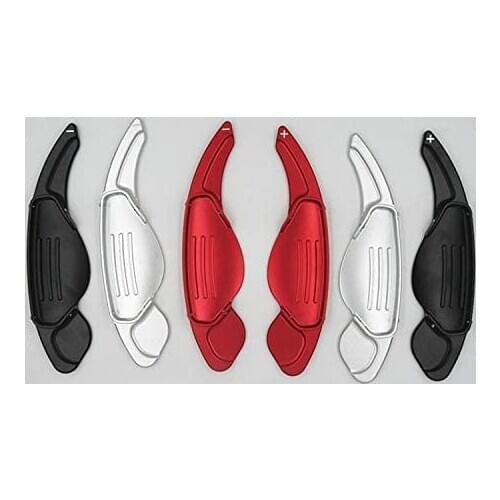 2Pcs GSD Aluminum alloy Car Steering Wheel Shift Paddle Shifter Extension for Jaguar XF XE XJ F-Type F-Pace car-styling Silver