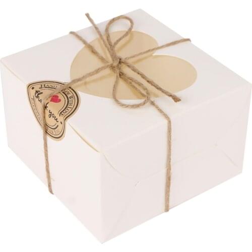 20pcs 4Inch White Cookie Boxes 4x4x2.5 Inches with Window Kraft Paper Bakery Boxes Pastry Boxes Cupcake Boxes