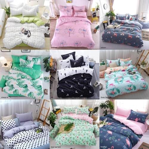 30 Bedding Sets Geometric Pattern Bed Sheet Children Student Dormitory Bed Linings Cartoon 3/4pcs Pillowcases Cover Set