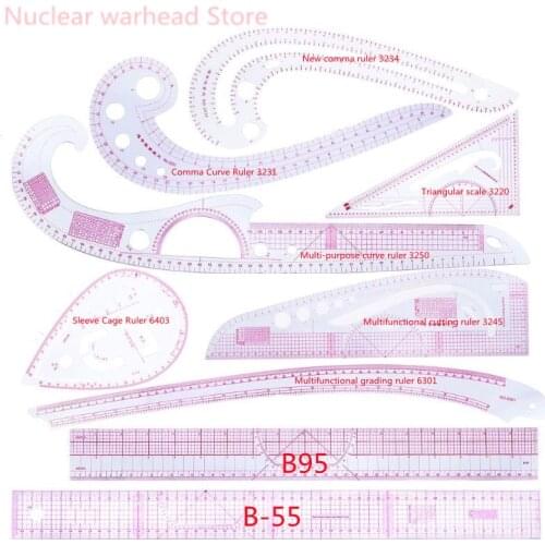 9pcs Sewing French Curve Ruler Measure Dressmaking Tailor Drawing Template Craft Tool Set costura sewing machine accessories