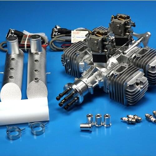 DLE222 UAV gasoline engine four-cylinder two-stroke side exhaust natural air-cooled 222CC displacement for remote control aircra