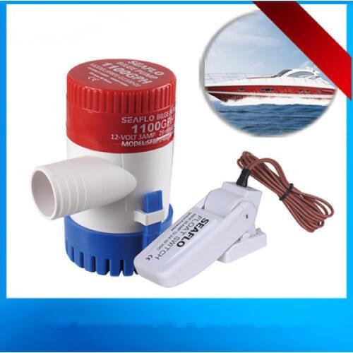 Free Shipping Dc 12v/24v Bilge Pump With Bilge Float Switch 1100GPH Electric Water Pump For Boats,submersible Boat Water Pump