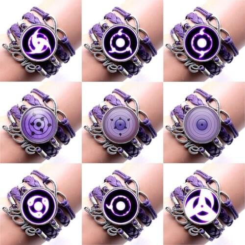 NARUTO Bracelet Cartoon Anime Time Gemstone Hand-woven Bracelet Hand Rope Jewelry Unisex Couple Birthday Christmas Gift 2021