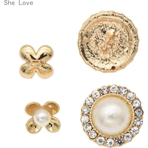 Chzimade DIY Round Flat Bottom Rhinestone Button Pearl Wedding Home Decoration Gift Embellishment Tool