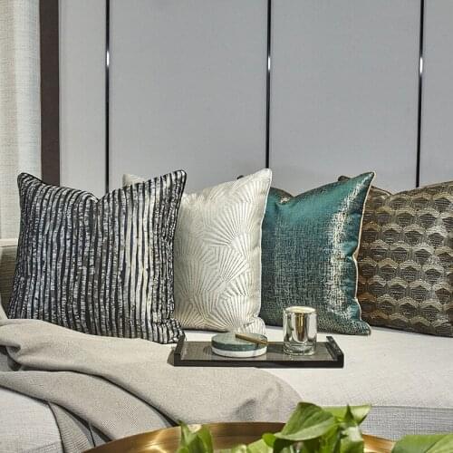 Home Simple Modern Sofa Pillowcase Living Room Bedroom Green Black Square Cushion Pillowcase