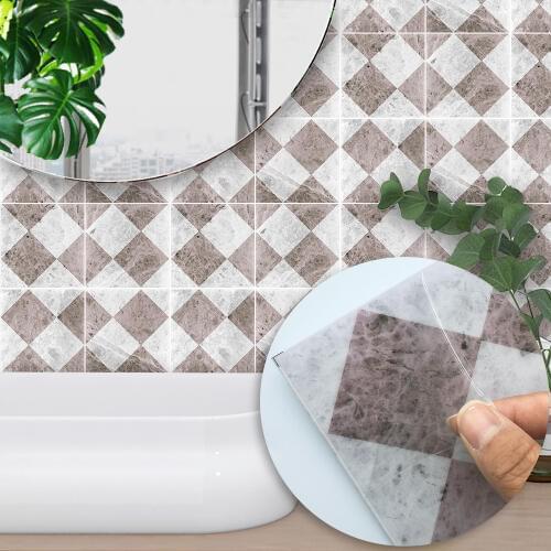 Funlife New Diamond Marble Style Tile Bedroom Living Room Home Creative Decorative Wall Sticker Kitchen Toilet Stickers TS045