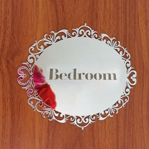 Customized 5pcs MIX style Door Sign Art Carving Acrylic Mirror Indicator Private Home Decoration 3D acrylic mirror door sign