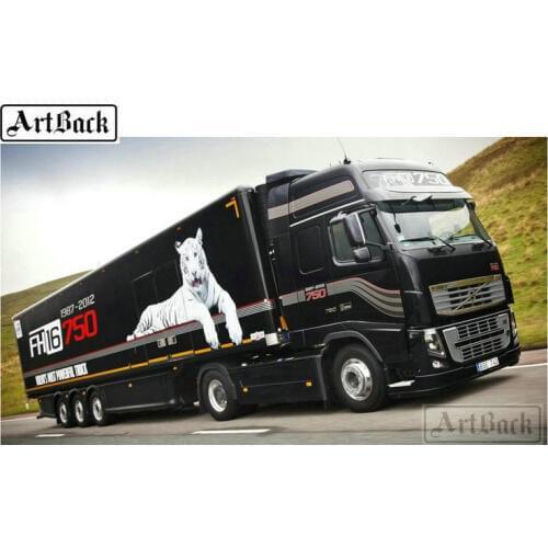 Full square drill car icon 5d diy diamond painting "truck tiger" 3d diamond embroidery mosaic cross stitch decoration home