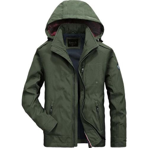 Autumn Winter Military Hooded Bomber Jakcet Men Windbreaker Warm Fleece OUTWEAR Jacket and Coat Male Casual Clothing