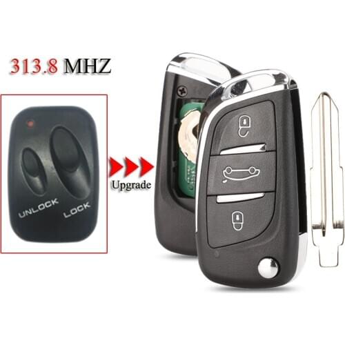 Kutery Upgrade Car Key For SsangYong 313.8Mhz With/No Chip 2Buttons Remote Smart Car Key With/No Blade