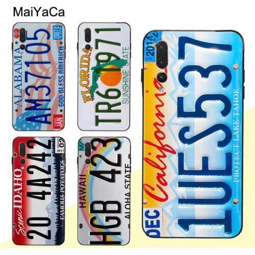 MaiYaCa USA LICENSE NUMBER PLATES Case For Huawei P30 Pro P40 P10 P20 Lite Mate 20 30 10 Lite P Smart 2019 Z