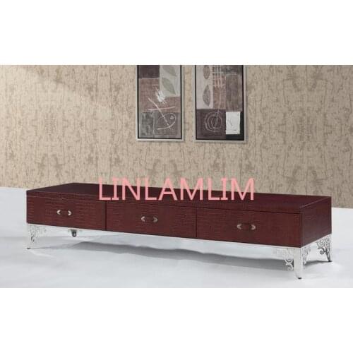 Living room home furniture TV stands modern style fashionable for leather surface and decorated small carbinet TV cabinet