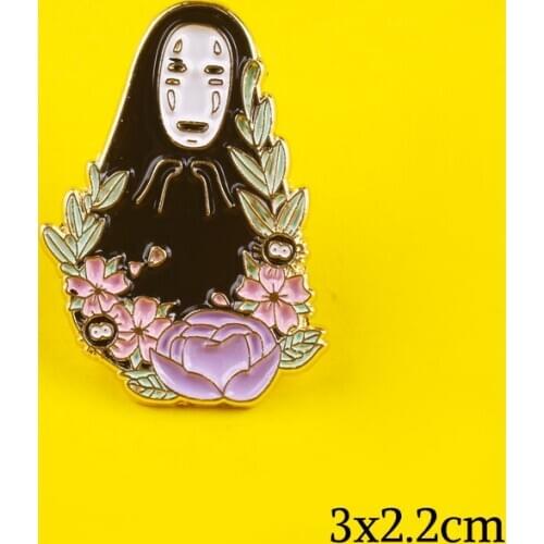 Cartoon Japanese Anime Faceless Man Pin Badge Lovely Unicorn Rabbit Pins Lapel On Clothes Accessories Metal Badges Brooches Pin