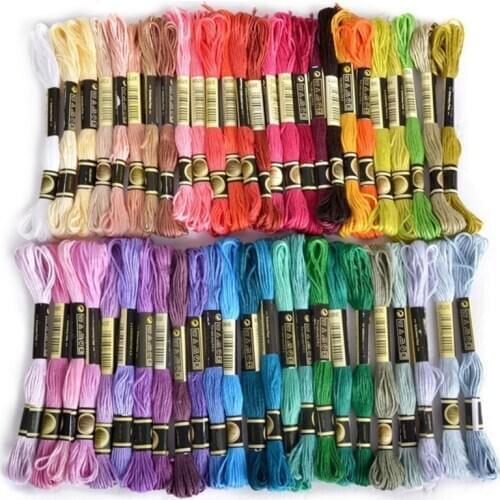 Multicolor Cross Stitch Threads Cotton Sewing Skeins Embroidery Thread Floss Skein Kit DIY Sewing Tool 50 colors 8 m