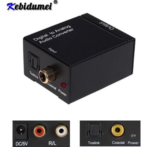 Newest Toslink Digital Audio Signals to Analog L / R Audio Digital Optical Coax Toslink to Analog Audio Converter Coaxial
