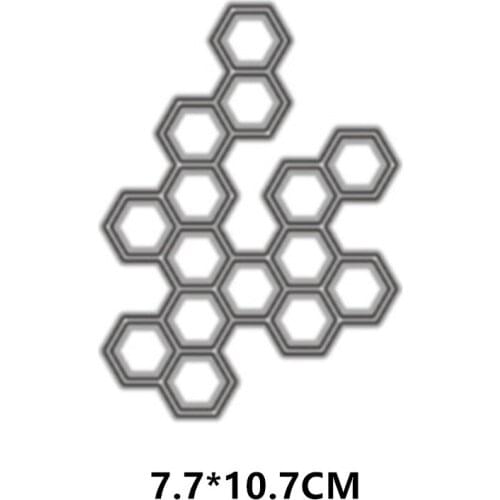 2021 New Honeycomb Background Cutting Dies DIY Scrapbooking Embossing Paper Photo Frame Stamps Crafts Template Mould Stencils