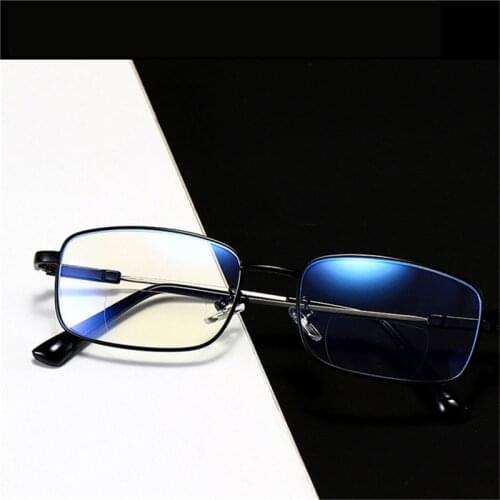Seemfly Fashion Men Women Anti Blue Light Reading Glasses Titanium Alloy Presbyopia Eyewear Driving Travel Goggle Eyeglasses